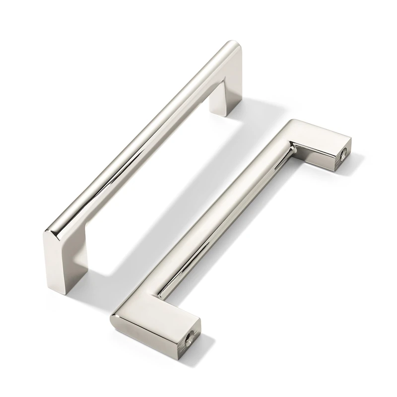 khtumeware 5 Inch Hole Center 10 Pack Polished Nickel Cabinet Pulls Heavy Duty Solid Kitchen Drawer Handle, Hardware for Bathroom, Drawer, Cabinet, Door Cabinet