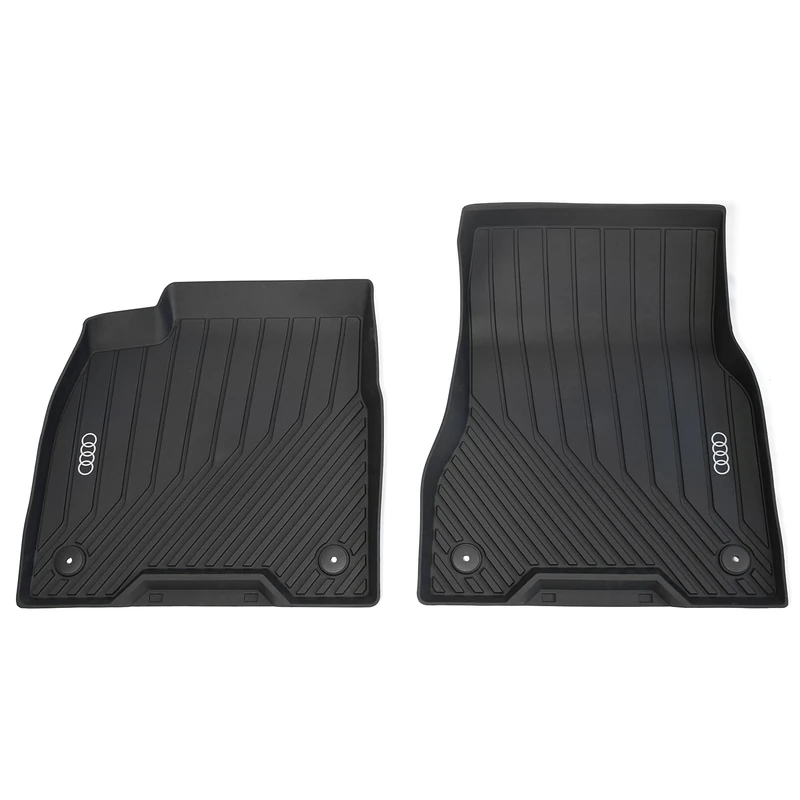 Audi Rubber Rugs, TPE with 20% Recycled Materials Content, Black, Front, Fit for Q6 e-tron from 2024, Original