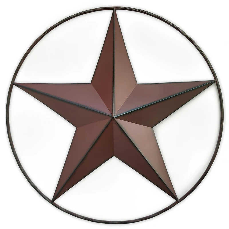JoyEvy 24.5" Red Large Barn Star Wall Decor-Americana Exterior House Decor-Metal Star for Outside Texas Stars Art Rustic Vintage Western Country Home Farmhouse Wall Decoration