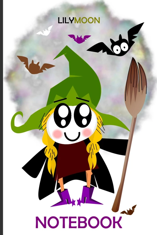 SWEET WITCH LILYMOON THEMED CHECKED NOTEBOOK FOR CHILDREN AND ADULTS - Image 1