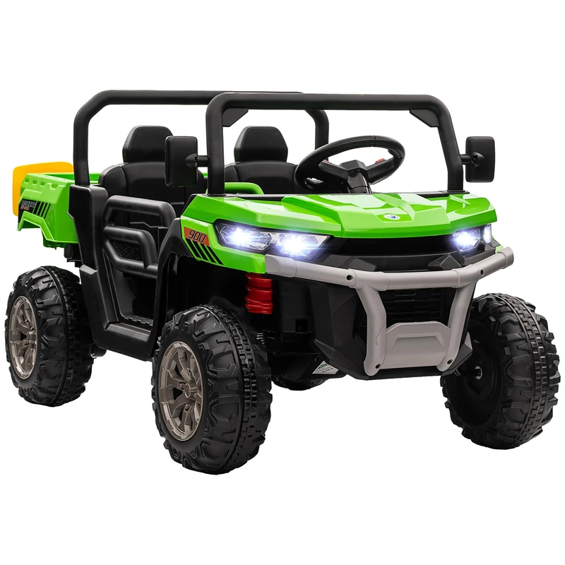 HOMCOM Kids 12V 2 Seater Electric Ride On UTV Car - Green
