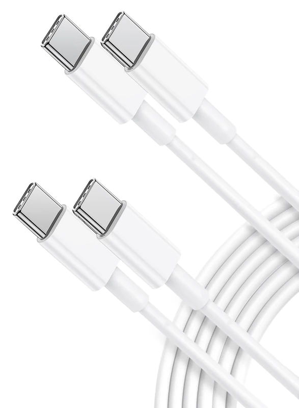 Quntis USB C to USB C Cable 2m 2Pack, 100W USB C Charger Wire PD 5A, USBC to USBC Cable for iPhone 15, MacBook Pro 2020, iPad Pro, iPad Air 4, Galaxy S24/S23/S22, Pixel,Huawei