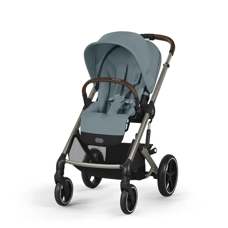 CYBEX Gold Balios S Lux Pushchair, Ergonomic Lying Position, One-Hand Harness System, from Birth to 22 kg (Approx. 4 Years), Stormy Blue