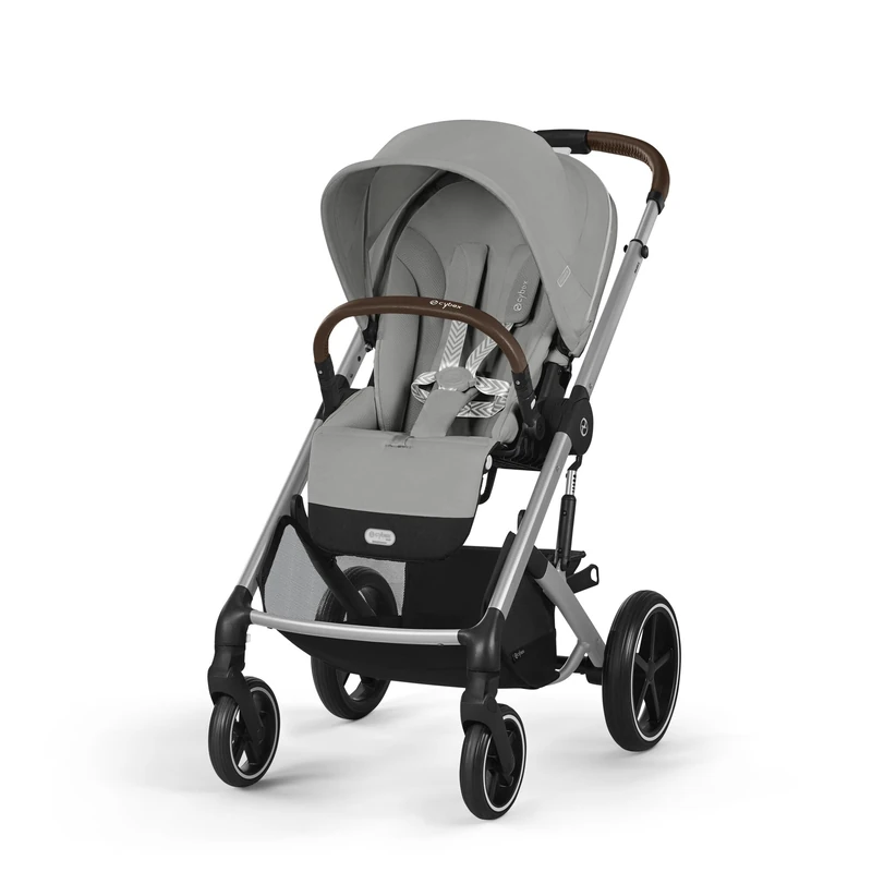 CYBEX Gold Balios S Lux Pushchair, Ergonomic Lying Position, One-Hand Harness System, from Birth to 22 kg (Approx. 4 Years), Stone Grey