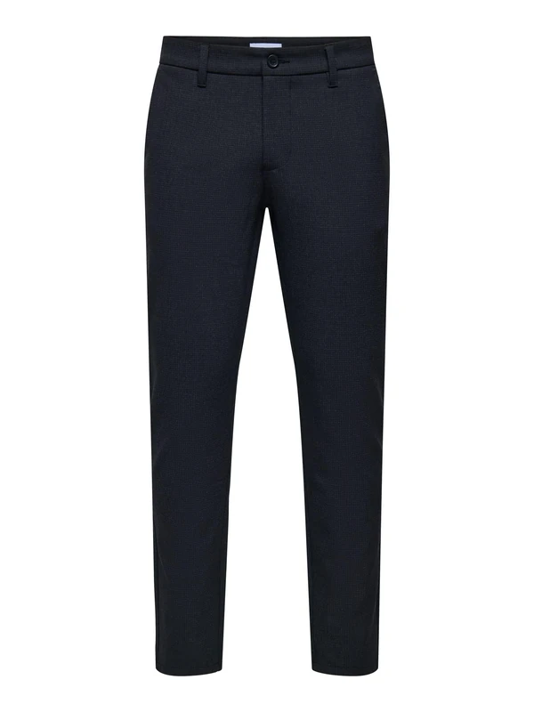 ONLY & SONS Onsbrad Life Slim Check 0184 Pant Noos, Black, 33 W/32 L