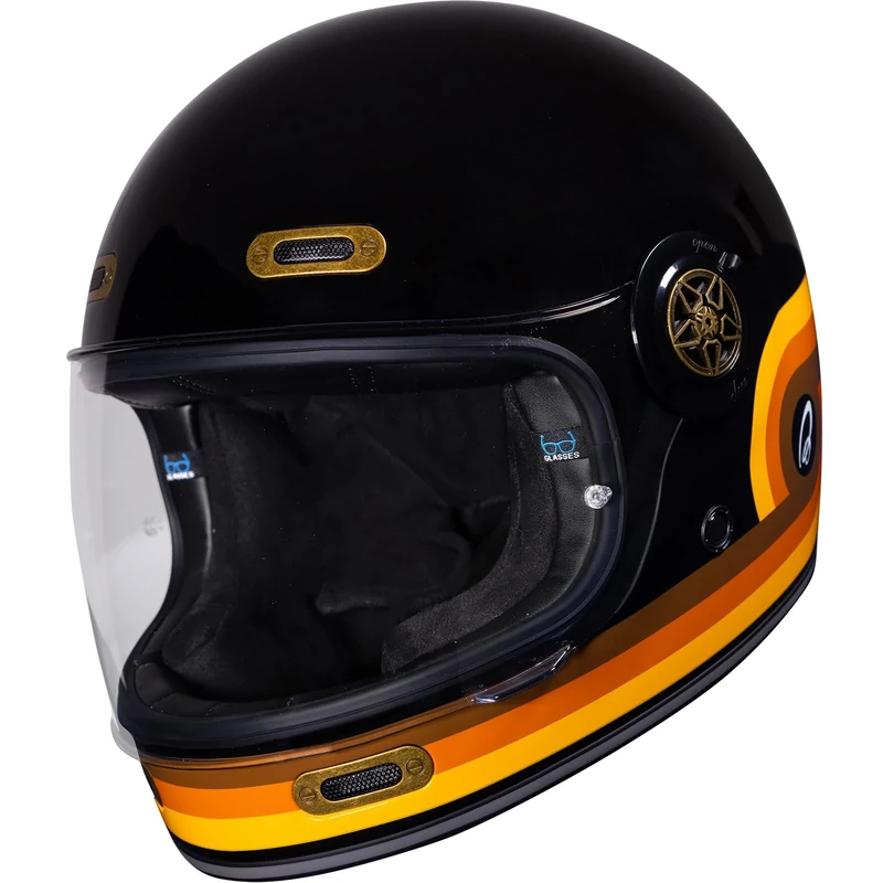 Black Orbit Retrograde Motorcycle Helmet XL Gloss Black