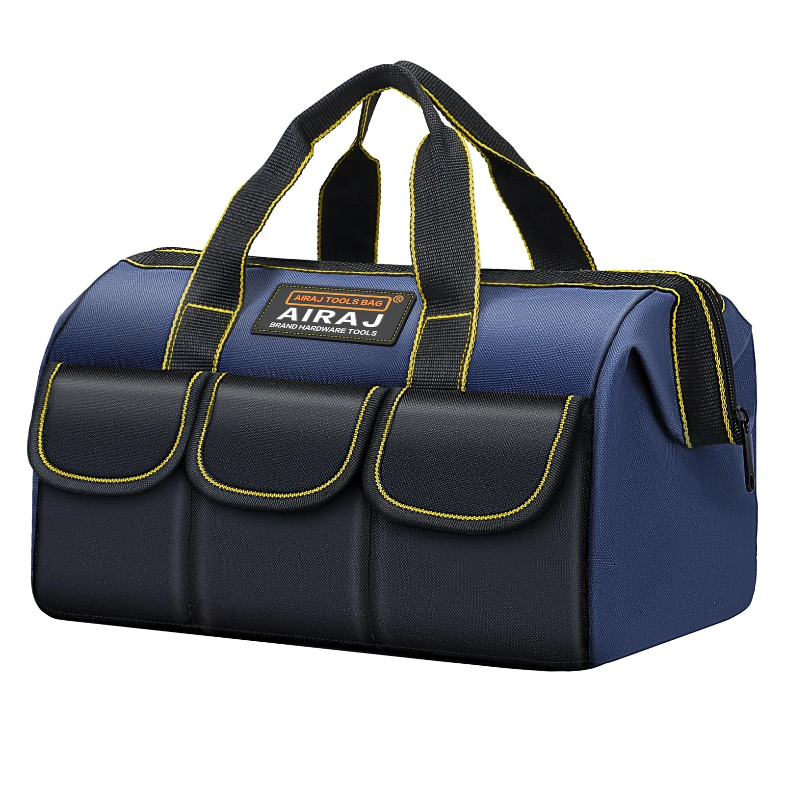 AIRAJ 33cm Small Tool Bag,Multi-pockets Tool Organiser With 600D Fabric,Light Weight And Easy to Carry,Wide Open Mouth Storage Bag For Home, Work, DIY