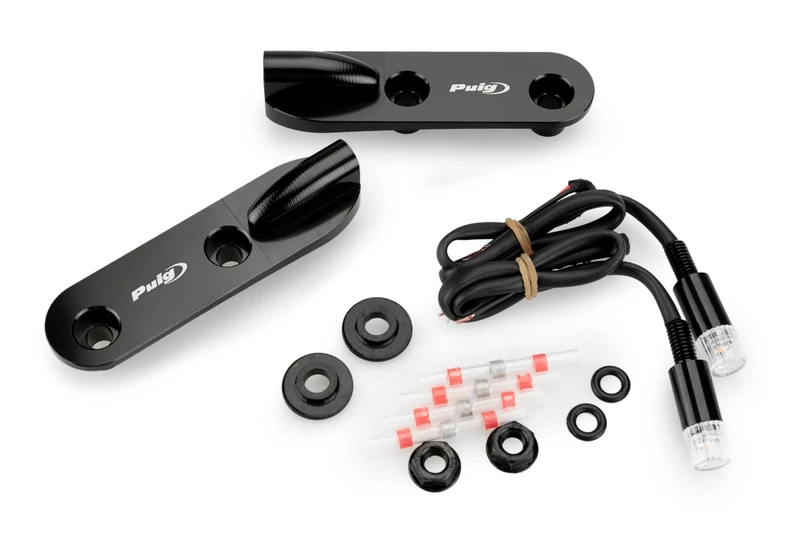 Puig 22044N Rearview Mirrors Caps with Turn Lights Tab Black