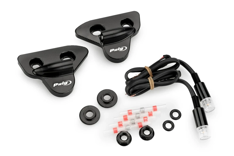 Puig 22042N Rearview Mirrors Caps with Turn Lights Tab Black