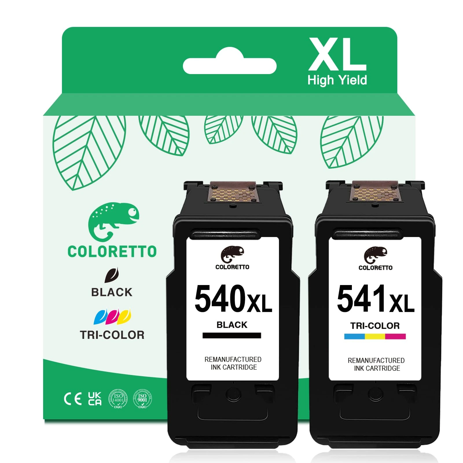 COLORETTO PG-540XL CL-541XL for Canon 540 XL 541 XL Ink Cartridge for Pixma TS5150 TS5151 MG3650s MG3200 MG3550 MX475 MX515 MG3600 MG4250 MG4100 MG3250 MG3550 Black and Colour Printer Ink Replacement