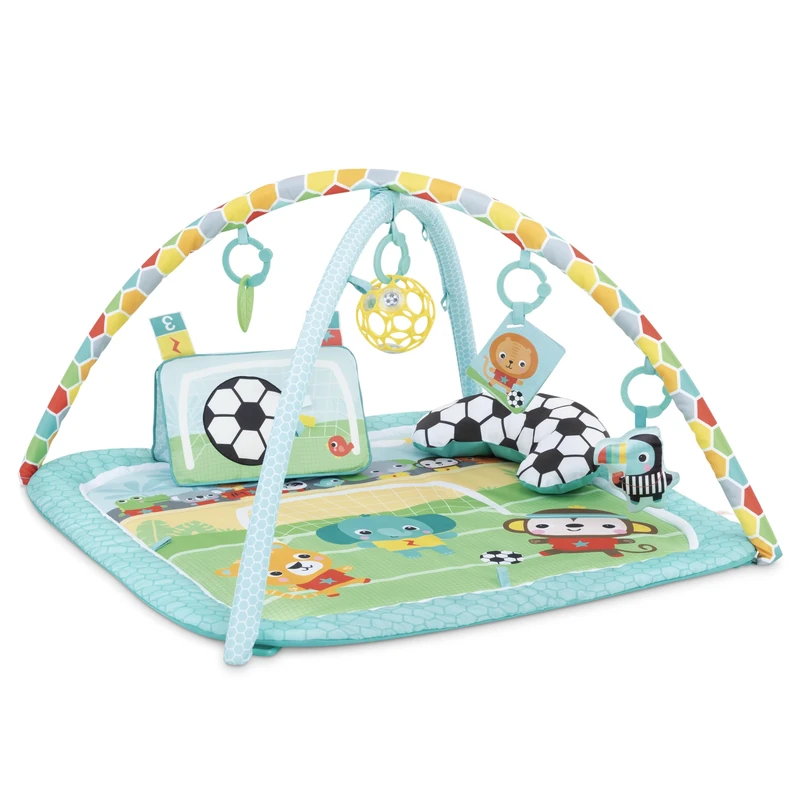 Bright Starts Grip & Kick Oball Activity Gym, Football Theme with Easy-Grasp Baby Toys, Unisex, Newborn+ - Image 1