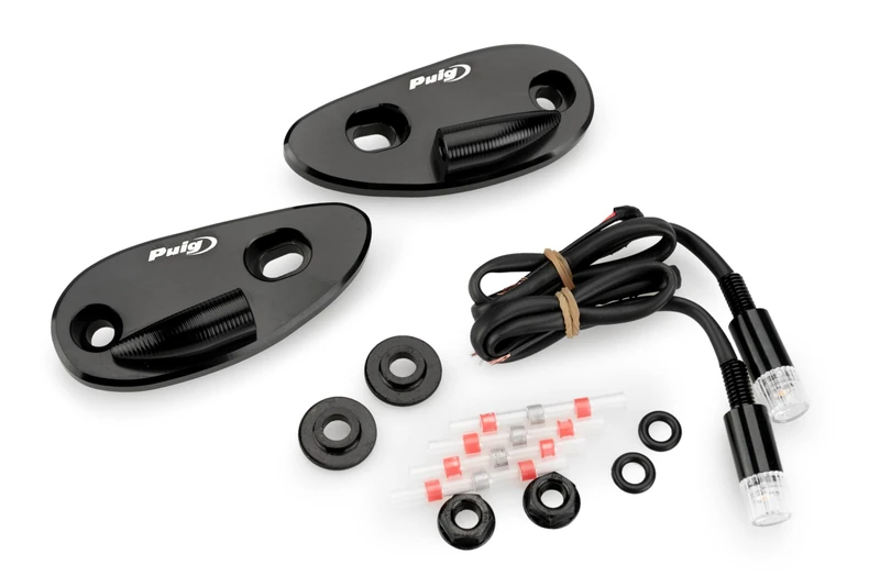 Puig 22043N Rearview Mirrors Caps with Turn Lights Tab Black