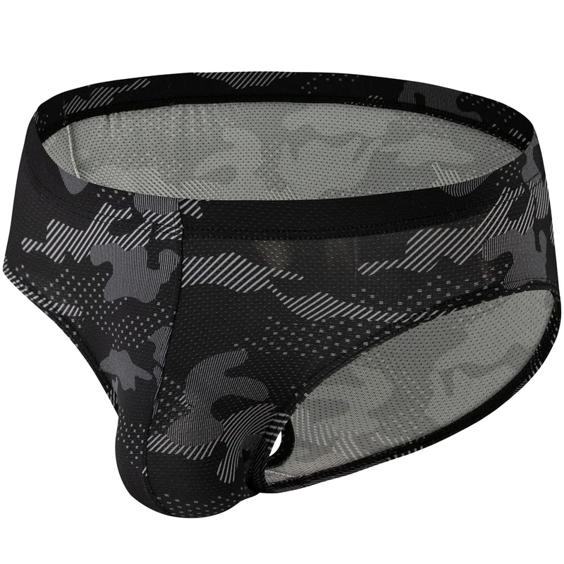 Summer Code Mens Bikini Briefs Bulge Pouch Underwear Breathable Stretch Micro Mesh Briefs Undies Low Rise Underpants, Black, X-Large