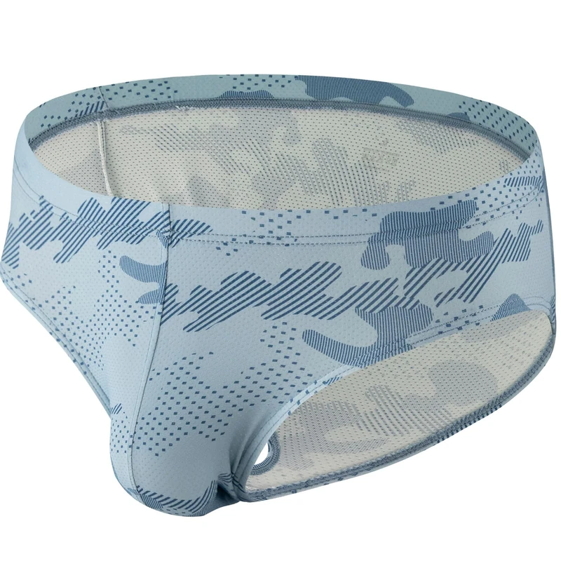 Summer Code Mens Bikini Briefs Bulge Pouch Underwear Breathable Stretch Micro Mesh Briefs Undies Low Rise Underpants, Blue, Large