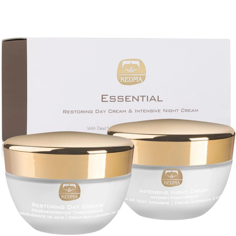 Kedma - Day and Night Cream Set with Collagen and Dead Sea Minerals - Hydrating and Anti-Aging - 2x50g