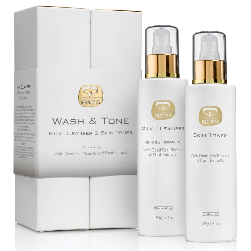 Kedma - Facial Cleansing Set with Cleansing Milk and Toner - Purifying and Balancing - For All Skin Types - 2x180g
