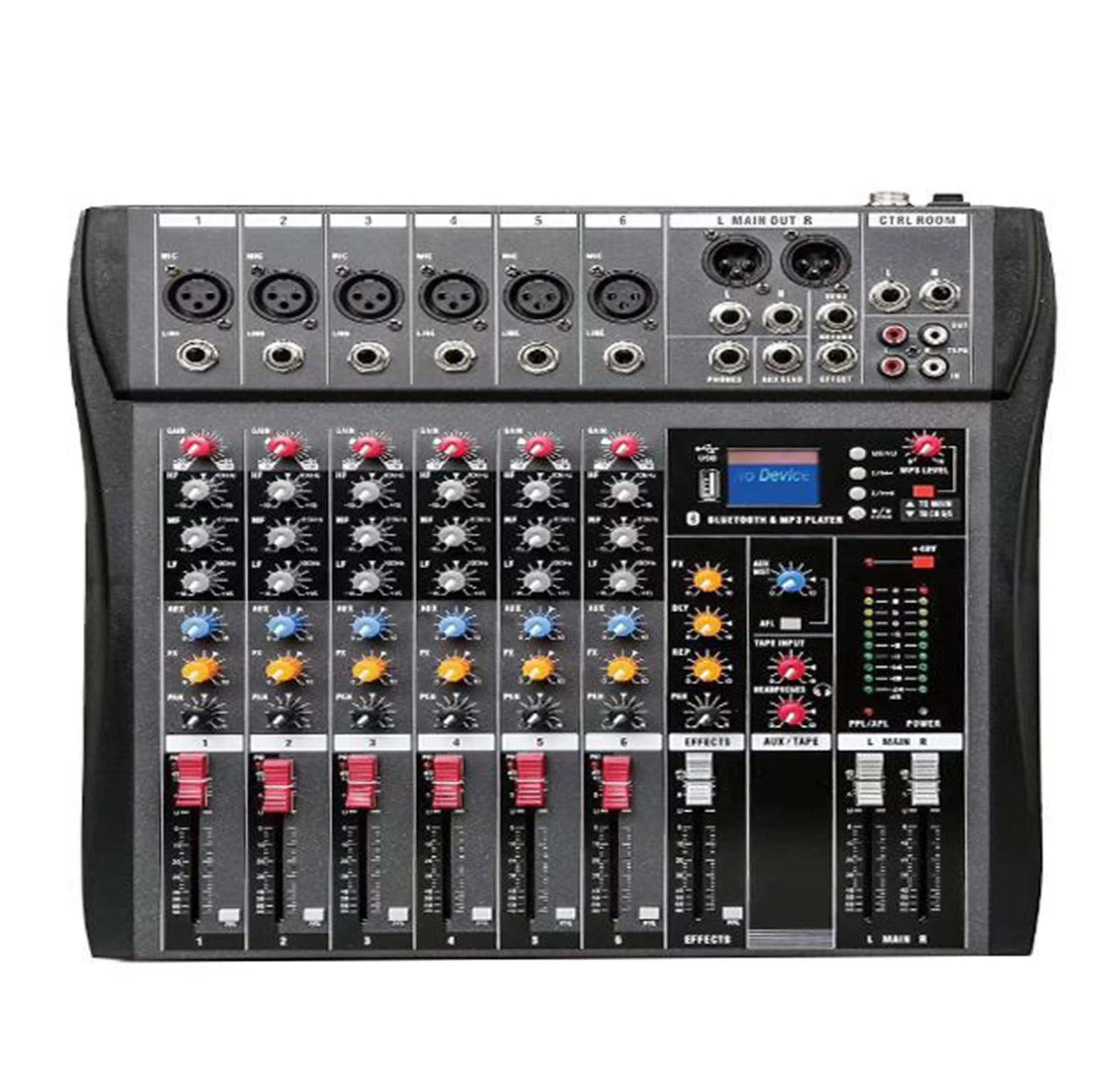 CLLBANT Studio Mixing Desks, Live Mixers Professional Studio Audio Sound Mixing Console Bluetooth USB Record Computer Playback Power Effect 6 Channel Audio Mixer