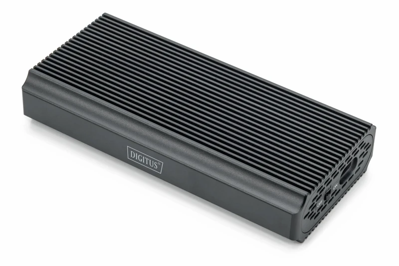 DIGITUS M.2 NVMe SSD enclosure - USB 4.0 - 40 Gbit/s - For NVMe SSDs up to 8 TB - For 2230/2242/2260/2280 SSDs - Tool-free - Aluminum housing - Plug & Play - Grey