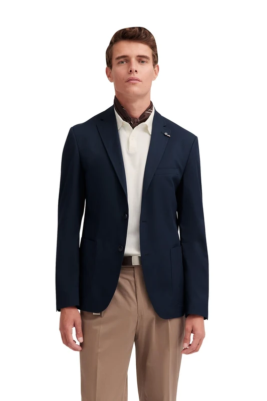 bugatti Men's 1 Row Modern Elegant Classic Slim Fit Business Cotton Jacket, 390-navy, 46 - Image 1