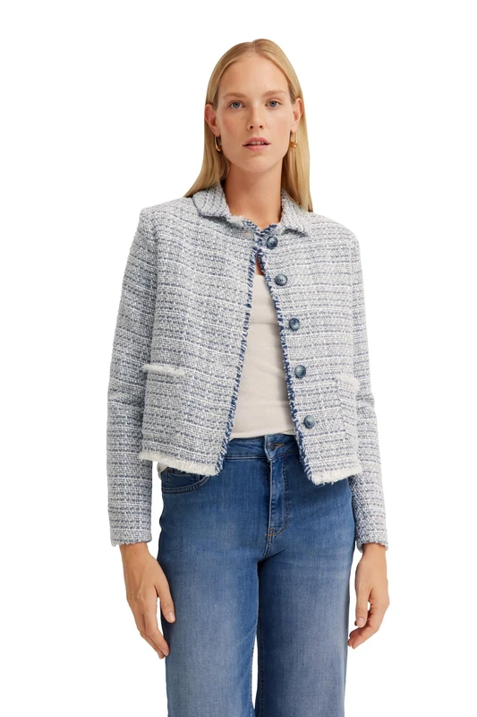 bugatti Women's W4074-4711 Casual Blazer, 340-Blue-Grey, 16