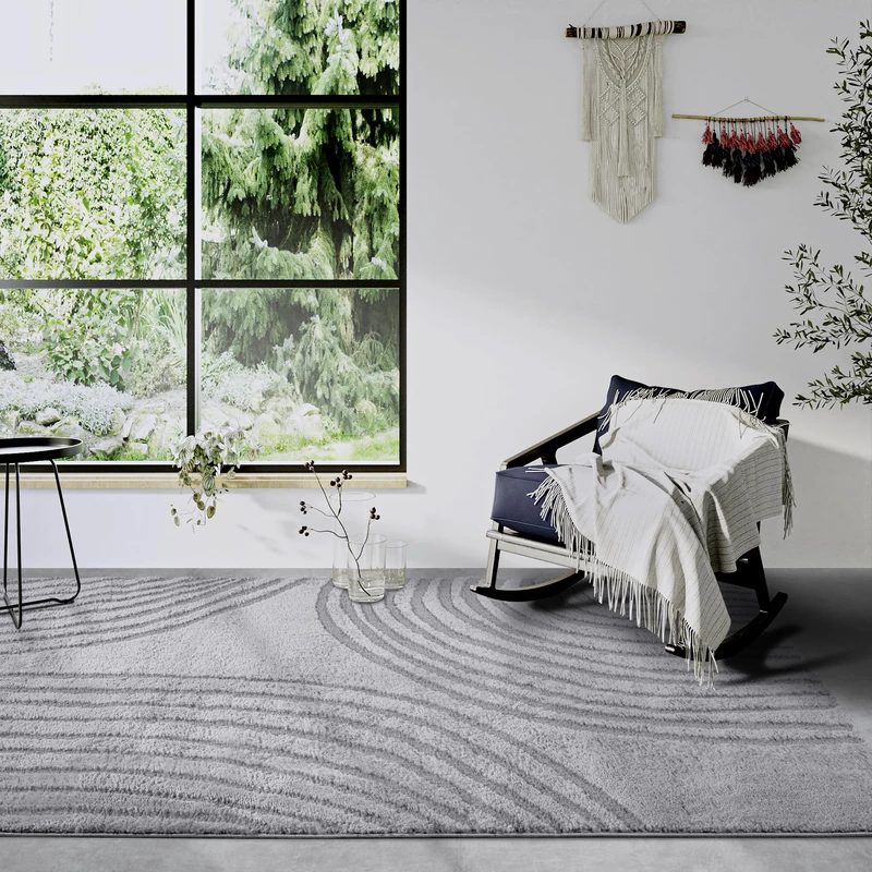 Elle Decor ation High Pile Pigment Rug - Modern Living Room Rug, Long Pile Shaggy, Modern Pattern, Fluffy Soft Boho for Living Room, Bedroom - Light Grey, 160 x 235 cm