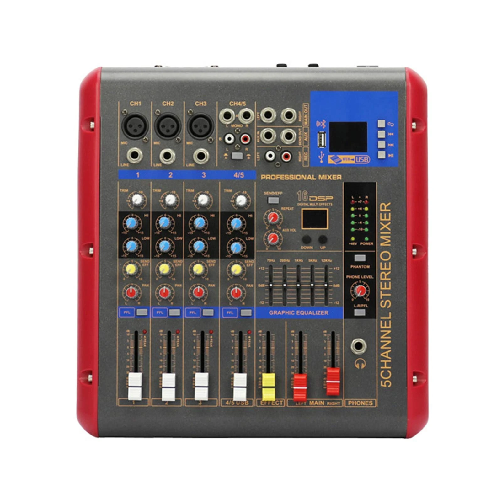 CLLBANT Studio Mixing Desks, 4-Channel professional effect sound mixer dj sound audio power mixer usb interface controller
