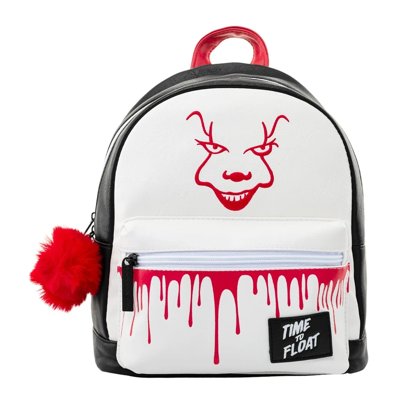 HORROR - IT, FRIDAY 13TH Fashion Backpack - Luxury Faux Leather, Unique Lining, Matching Zipper Accessory, Inner & Outer Pockets, Iconic & Spooky Design, Ideal for Horror Movie Lovers