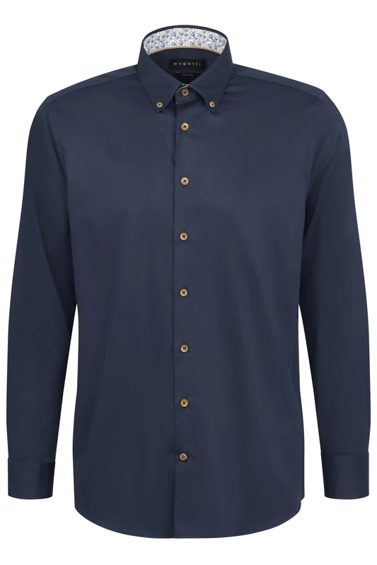 bugatti Men's Shirt Button-Down Long Sleeve Modern Fit, 390-navy, XXL