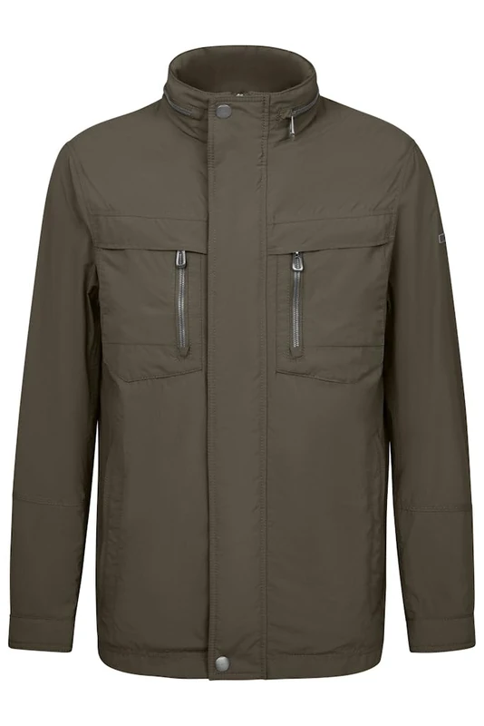 bugatti Men's Jacket Water-Repellent Roll-Up Hood Regular Fit, 150 cm, 38