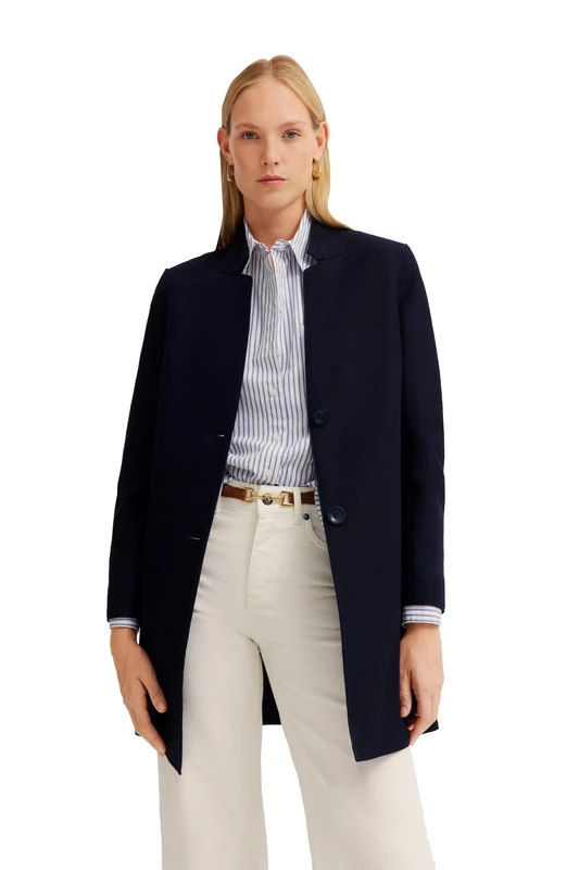 bugatti Women's 761200-77050 Wool Coat, 390-navy, 12