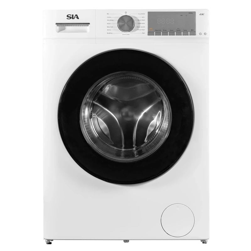 SIA SWM80WM 8kg Freestanding Washing Machine, 1400RPM Spin Speed, A Rated, Smart One Touch Programme, BLDC Inverter, White, 2 Years Parts & Labour Guarantee