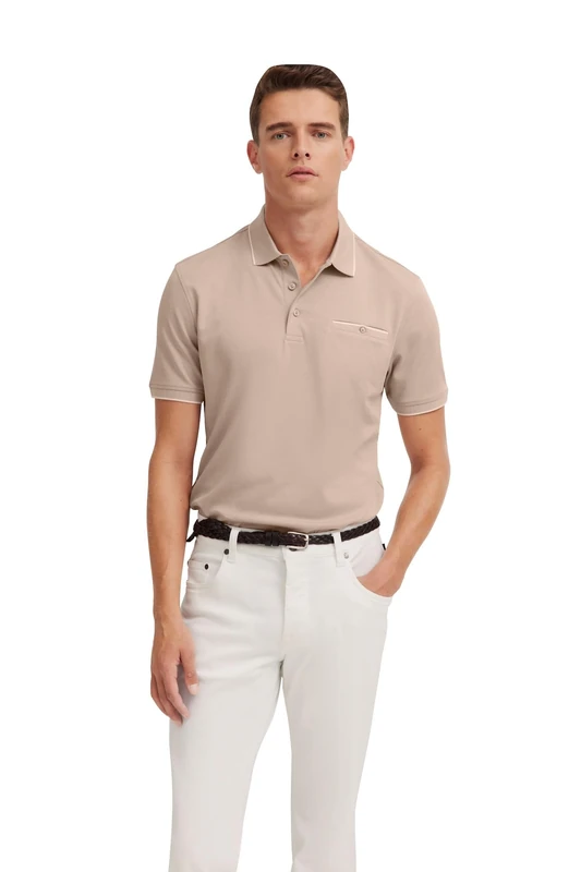 bugatti Men's 8151-75091c Polo Shirt, 60-Taupe, M