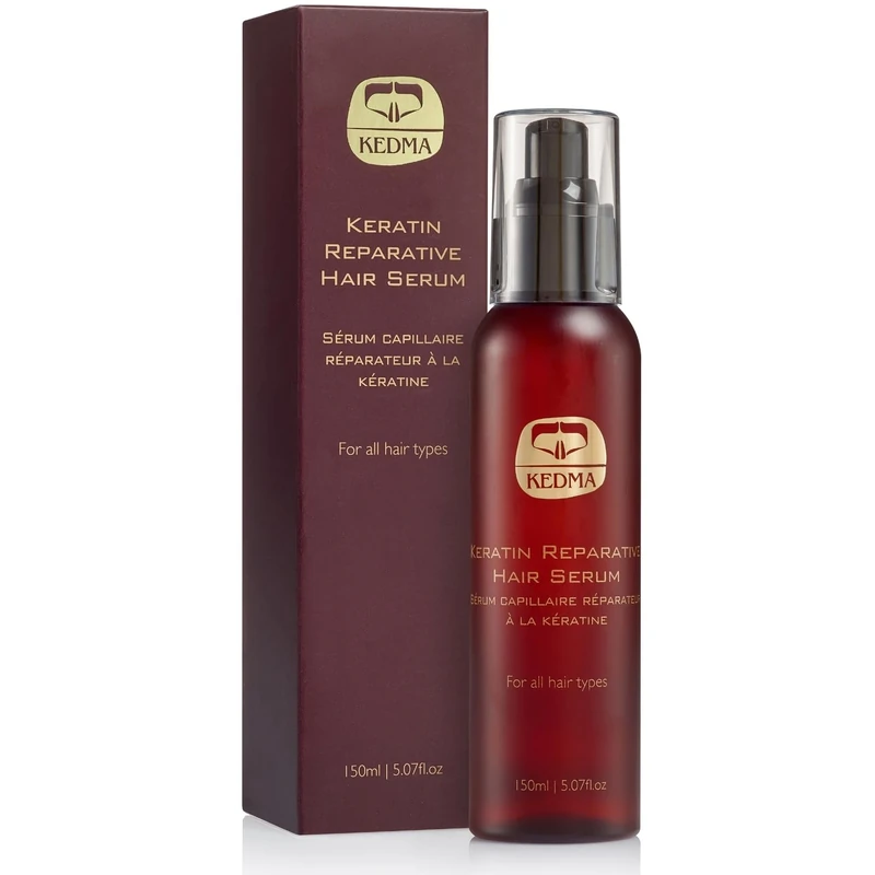 Kedma - Keratin Repair Hair Serum - Restores Elasticity and Reduces Hair Breakage - For Damaged and Straightened Hair - 150ml