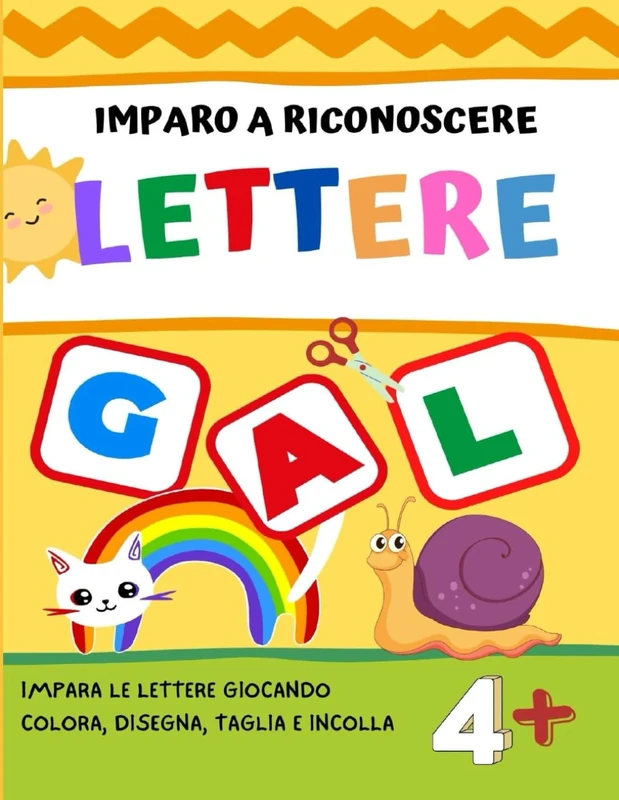Imparo a riConoscere Lettere: Impara le lettere giocando, colora, disegna, taglia e incolla