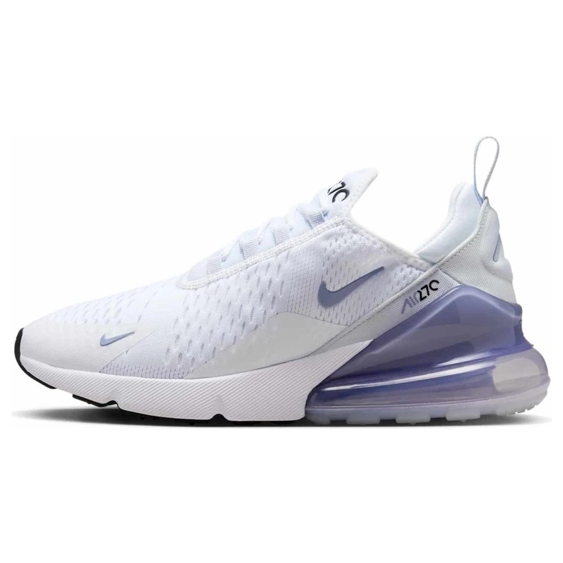 NIKE Women's Air Max 270 Sneaker, White Blue Whisper Football Grey White, 4 UK