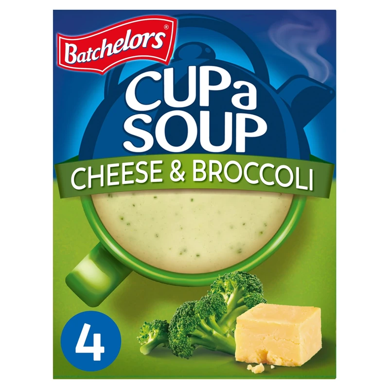 Batchelors Cup a Soup Cheese & Broccoli Instant Soup, 4 Sachets Per 92 g (Pack of 1)