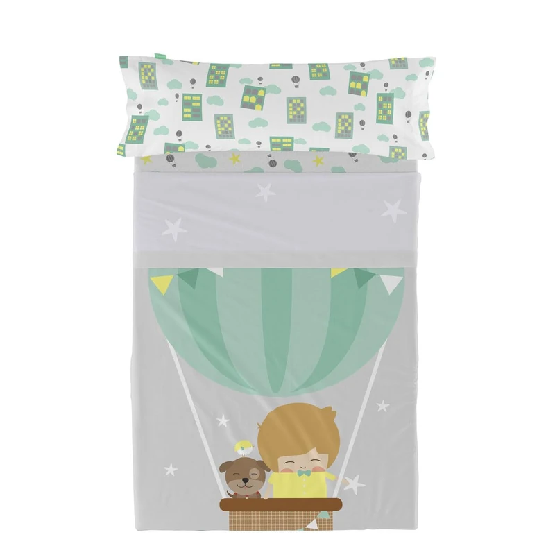 HappyFriday Happynois Air Balloon Multicolor Bed Sheet Set of 105 2 Pieces - Image 1