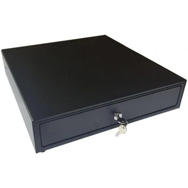 Premier Cash Box 41LCA4B8CB - Portable Cash Box - Black - Steel - Key Lock - Freestanding