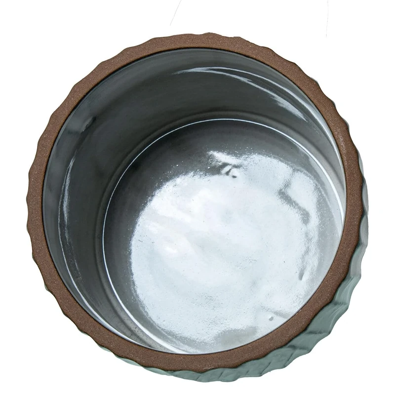 Alexandra House Living Set of planters white ceramic stripes 2 pieces