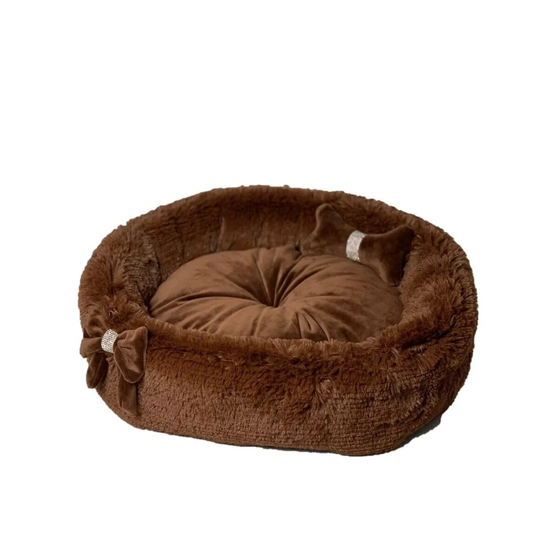 GO GIFT XL Chocolate Pet Bed 60 x 18 x 60 cm