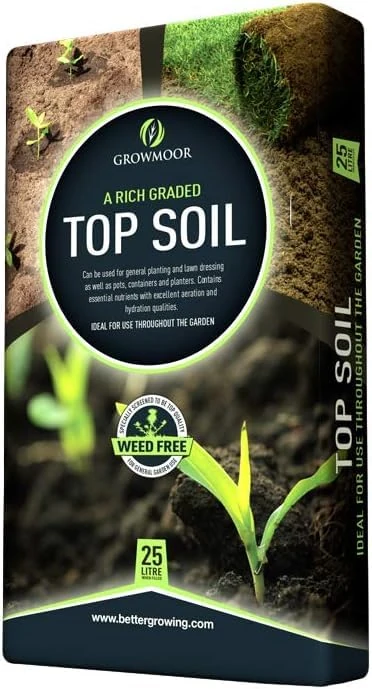 Top Soil Gardening Soils for Outdoor and Indoor Planting, Small to Large Plants Promotes Rooting For Fast Establishment, Blended To Support Plant Health (25L)