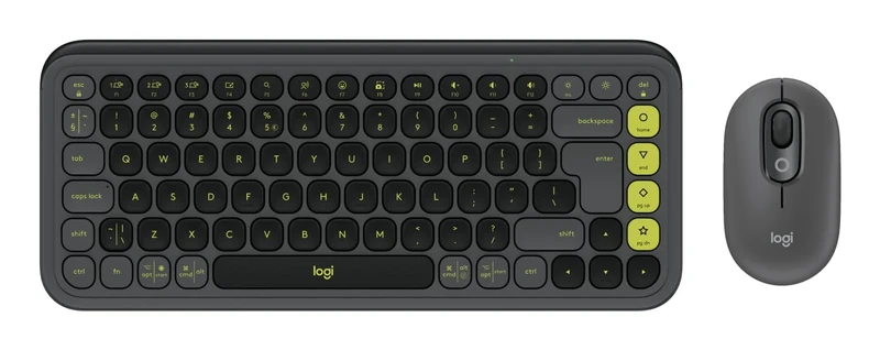 Logitech POP ICON COMBO, Bluetooth keyboard and mouse combo, comfortable typing, programmable keys and buttons, quiet clicks, Easy-Switch up to 3 devices - Graphite