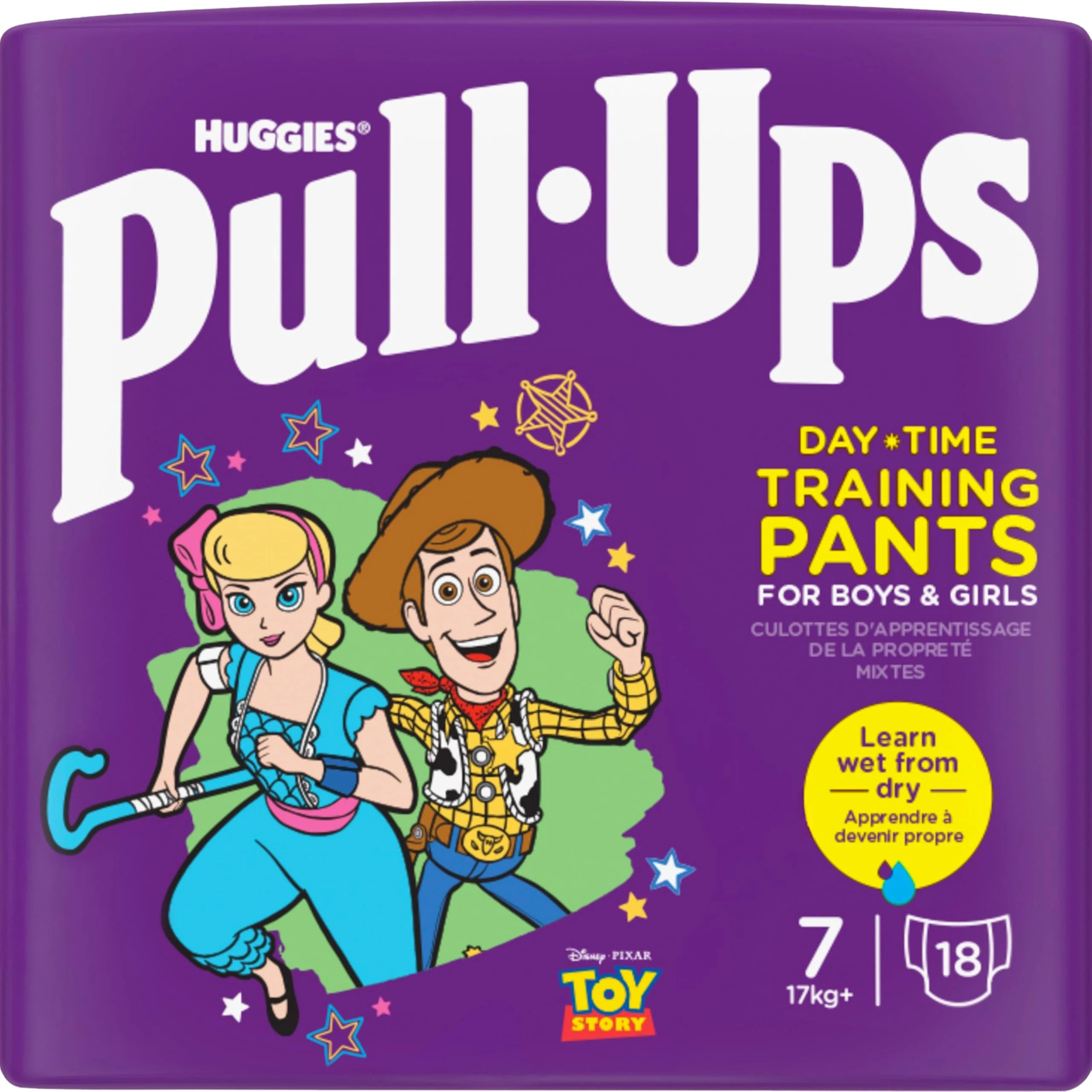 Huggies Pull-Ups® New Unisex Size 7 Day Time Training Nappy Pants (36 Pants) - Up to 12 Hours Protection