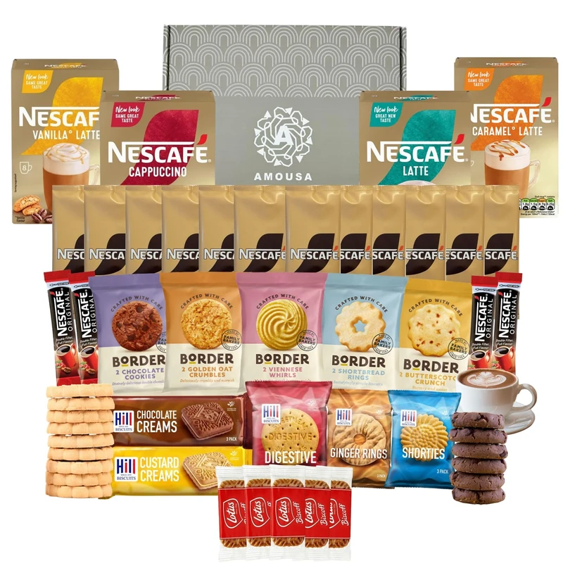 Instant Coffee Gift Set – This Coffee Hamper includes 46x Items | Gift Set for Women & Men