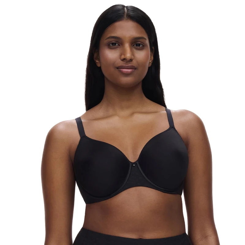 Chantelle Women's Comfort Chic Back Smoothing T-Shirt Bra, Black, 36DD