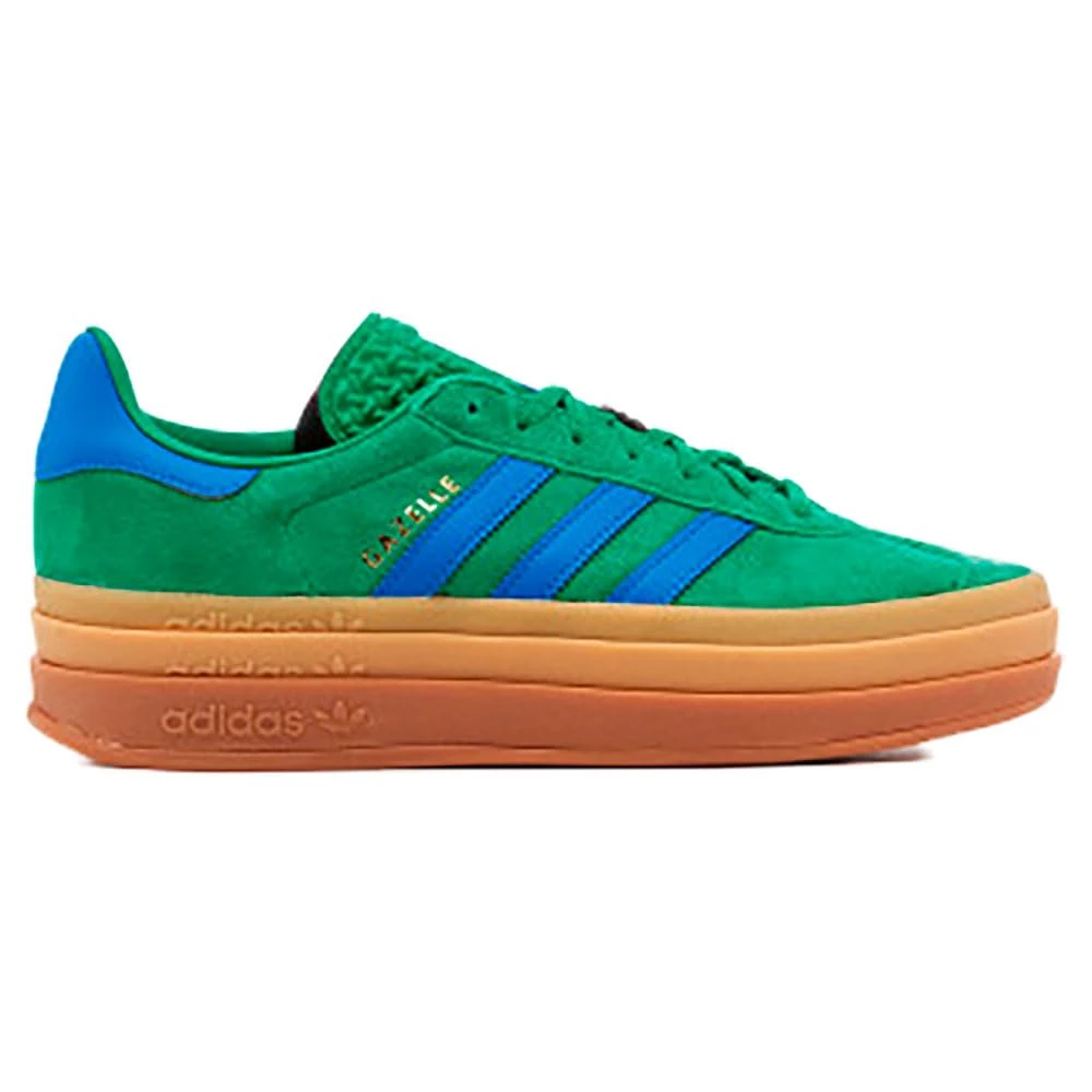 adidas Gazelle Bold Womens Fashion Trainers in Green Blue - 5 UK