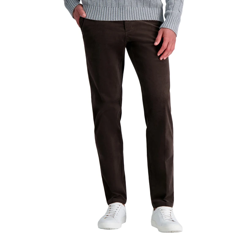 Haggar Men's Straight Fit Stretch Corduroy Pant, Brown 5-Pocket, 36W x 32L