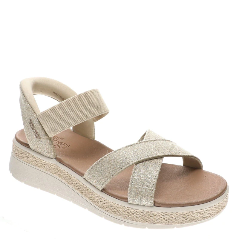 Skechers Women's Sun Ray-Bright Take Hands Free Slip-ins Sandal, Natural, 7.5