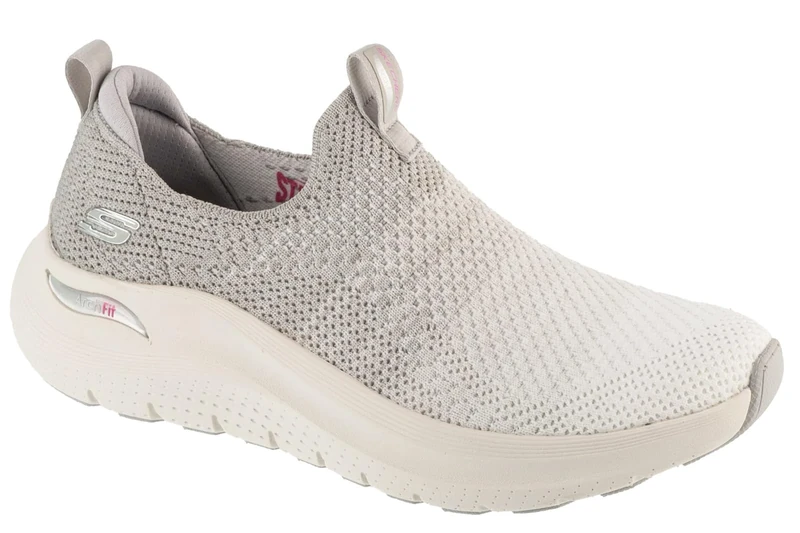 Skechers Women's Arch Fit 2.0 Slip-On Sneakers, Light Gray Knit/Trim, 3 UK