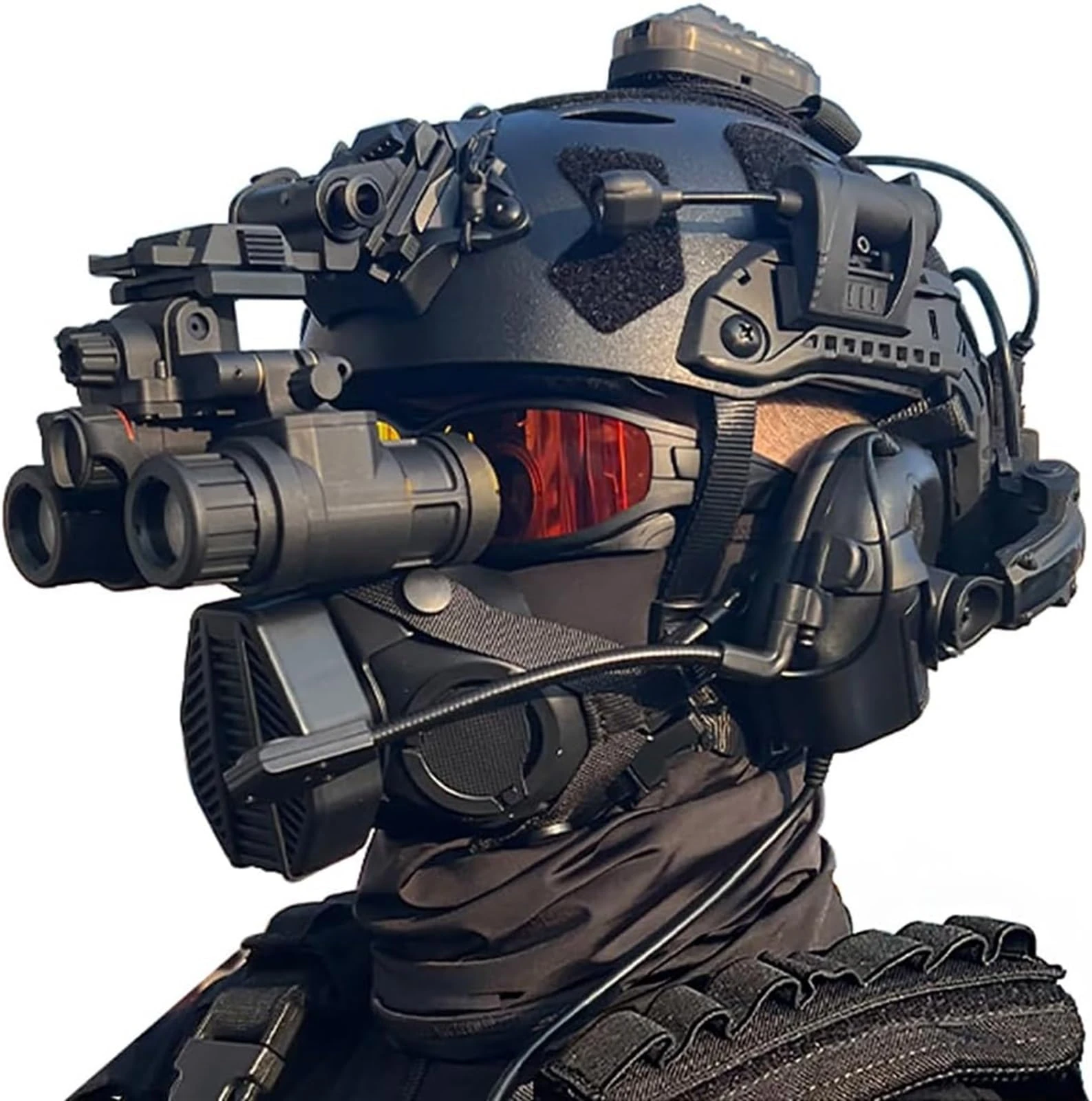 FAST SF Airsoft Helmet Set, PJ Type Paintball Helmet With Tactical Accessories For CS Outdoor BBS Game(G)